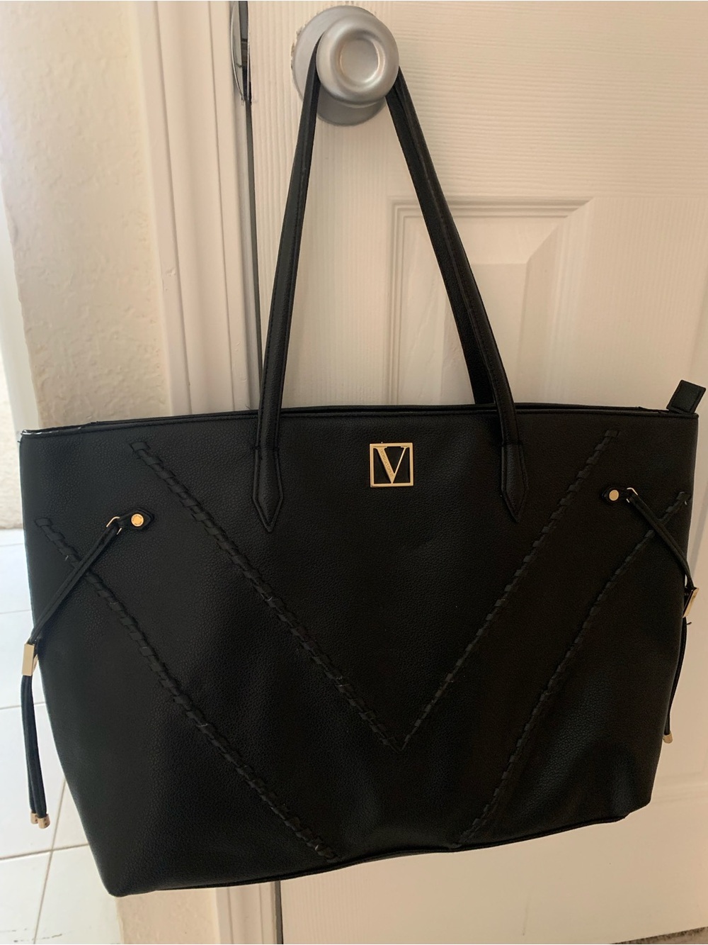 Victoria's Secret Black Tote with Gold Logo